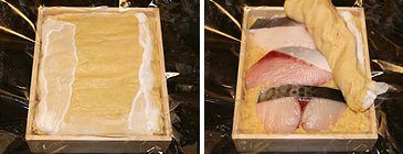 西京味噌漬を作っているところ